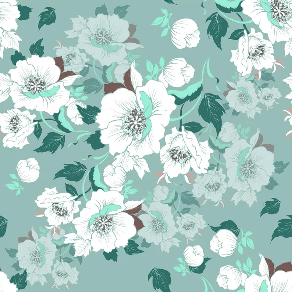 Motif Sans Couture Avec Bouquet Coquelicots Pour Textiles Impression — Image vectorielle