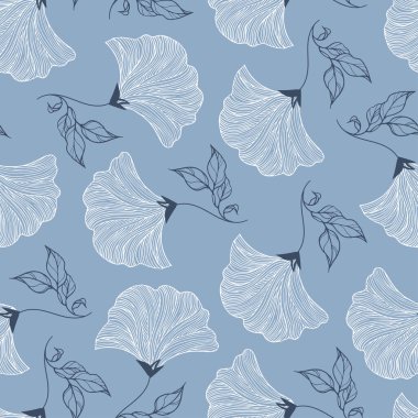 Dekoratif çiçeklerle kusursuz desen