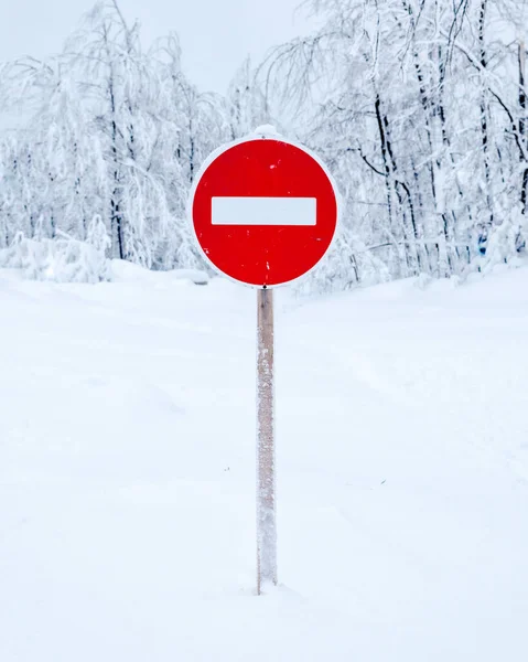 Izolované Znamení Zimním Sněhu Pozadí — Stock fotografie
