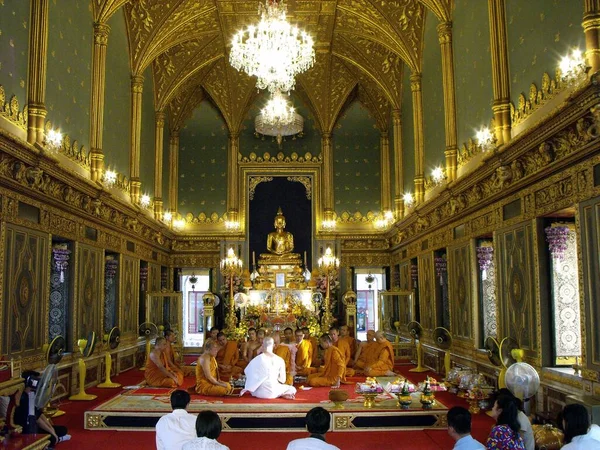 Bangkok Tailandia Enero 2016 Ceremonia Ordenación Nuevo Monje Budista Templo — Foto de Stock