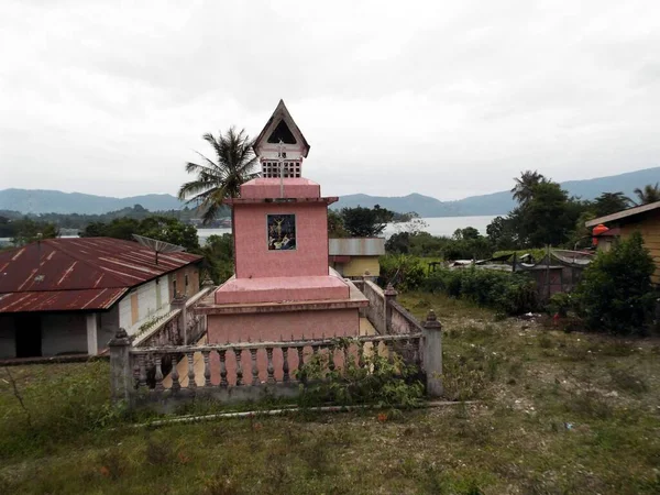 Pulau Samosir Tobasee Sumatra Indonesien Januar 2018 Pantheon Einer Katholischen — Stockfoto