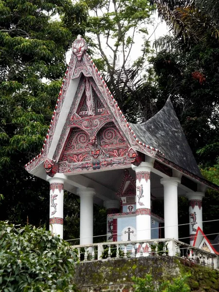 Pulau Samosir Tobameer Sumatra Indonesië Januari 2018 Mausoleum Van Een — Stockfoto