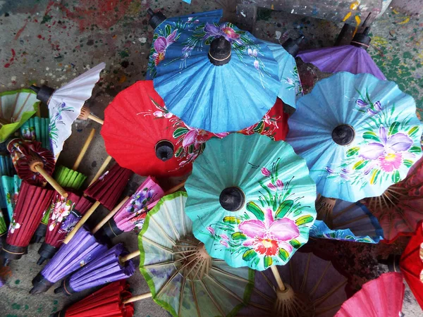 Bor Sang Chiang Mai Tailandia Diciembre 2018 Paraguas Varios Colores — Foto de Stock