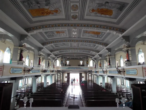 Medan Sumatra Indonezja Stycznia 2018 Wierne Wejście Kaplicy Kościoła Graha — Zdjęcie stockowe