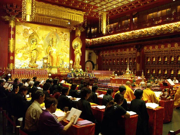 Singapura Março 2016 Salão Principal Templo Relíquia Dos Dentes Buda — Fotografia de Stock