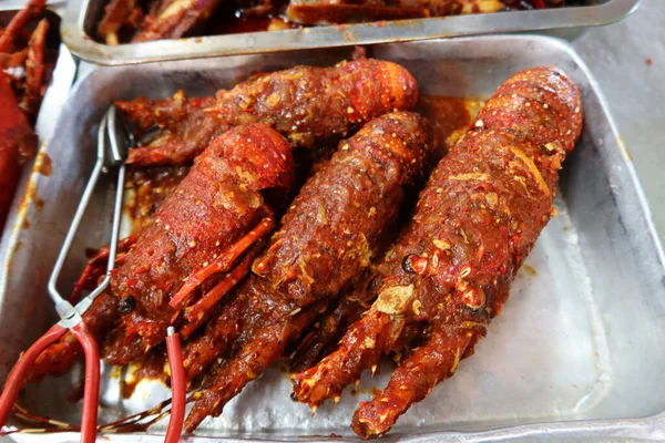 Georgetown Penang Malasia Enero 2020 Lobsters Hot Sauce Prepared Food — Foto de Stock