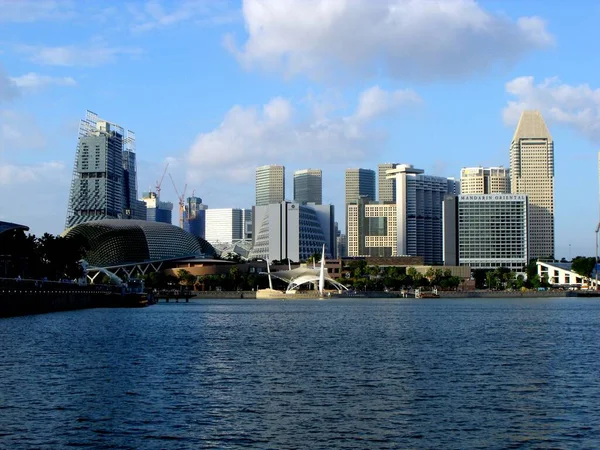 Singapur Mart 2016 Marina Körfezi Ndeki Modern Binalar Singapur — Stok fotoğraf