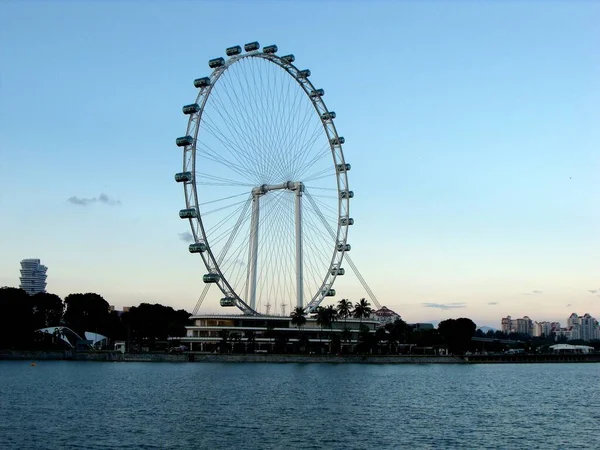 Singapura Março 2016 Famosa Roda Gigante Singapura Marina Bay — Fotografia de Stock