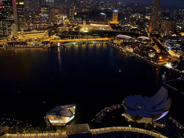 Singapore Березня 2016 Sunset View Marina Bay Artscience Museum Opera — стокове фото