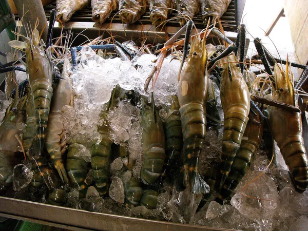 アンファワ2016年1月23日 アンファワ フローティングマーケットの新鮮な魚介類 — ストック写真