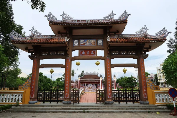 Hoi Wietnam Września 2020 Brama Wejściowa Świątyni Van Mieu Confucius — Zdjęcie stockowe