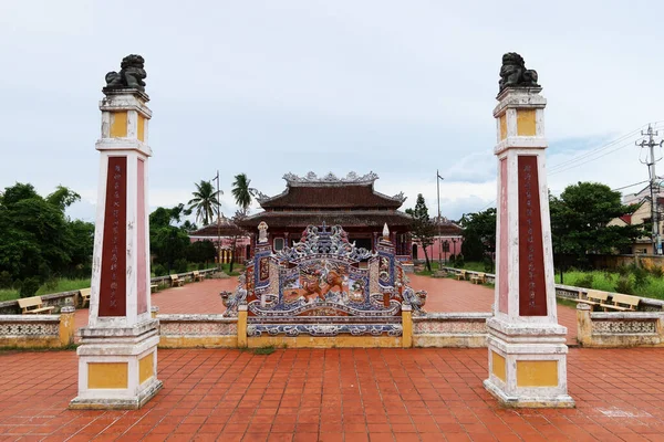 Hoi Vietnam September 2020 Säulen Und Verzierte Mauer Hof Des — Stockfoto