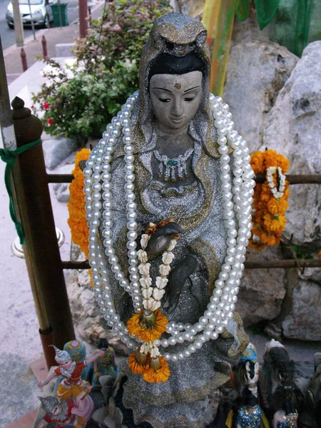 Bangkok Thaïlande Novembre 2015 Sculpture Avec Des Perles Des Fleurs — Photo