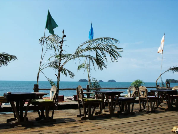 Tables Face Mer Lonely Beach Île Koh Chang Thaïlande — Photo