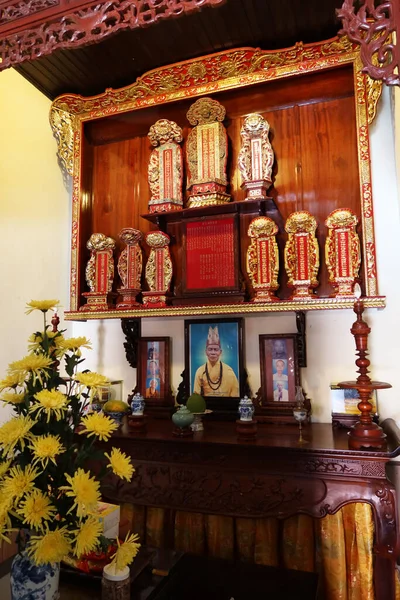Hoi Vietnam Octubre 2020 Altar Venerado Monje Sala Lectura Del — Foto de Stock