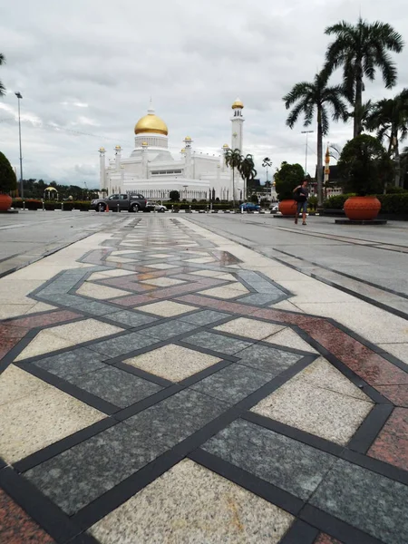 Bandar Seri Begawan Brunei Stycznia 2017 Pionowy Widok Ulicę Palmami — Zdjęcie stockowe