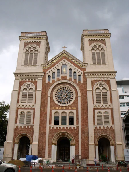 Bangkok Thailand September 2015 Verticaal Zicht Gevel Van Hemelvaartkathedraal Tijdens — Stockfoto