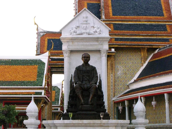 Bangkok Tailandia Enero 2016 Monumento Rey Chulalongkorn Rama Templo Wat — Foto de Stock