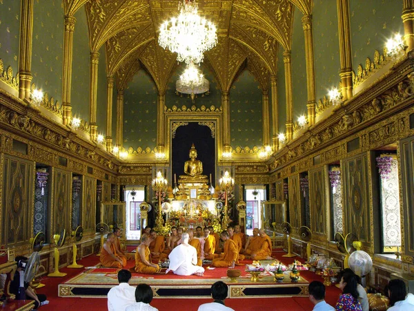 Bangkok Tailandia Enero 2016 Ceremonia Inicio Monje Budista Templo Wat — Foto de Stock