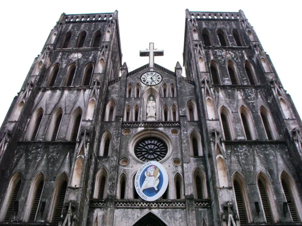 Hanói Vietnã Junho 2016 Fachada Principal Catedral São José Construída — Fotografia de Stock