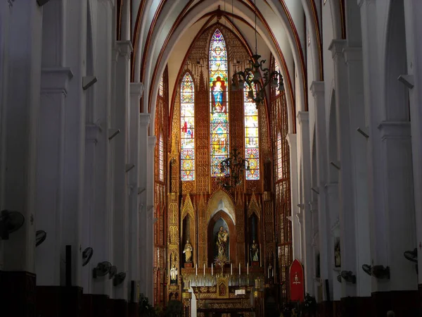 Hanói Vietnã Junho 2016 Altar Mor Catedral São José Construída — Fotografia de Stock