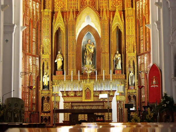 Hanoi Vietnam Juni 2016 Rincian Altar Utama Katedral Santo Yusuf — Stok Foto