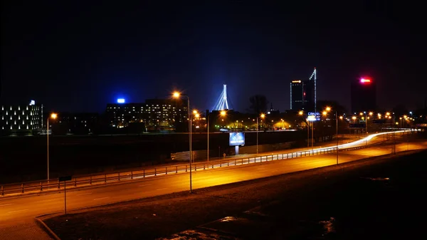 Вид Город Ночью — стоковое фото