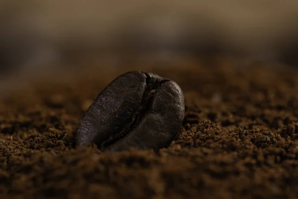 Coffee Bean Heap Ground Coffee Close Selective Focus Bean — Stock Photo, Image