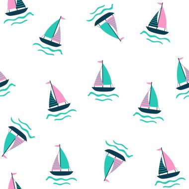 Yelkenli gemi ile Seamless deniz modeli.