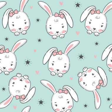 Sevimli tavşan ile Seamless modeli.