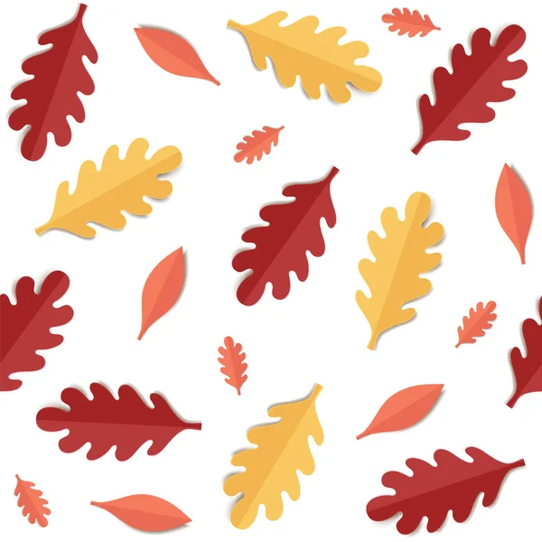 Бесшовный узор с осенними листьями. — стоковый вектор