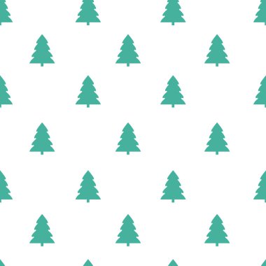 Beyaz bir arka plan üzerinde Noel ağacı ile Seamless modeli. Vektör