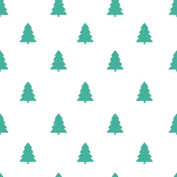 Modello senza cuciture con albero di Natale su sfondo bianco. Vettore — Vettoriale Stock