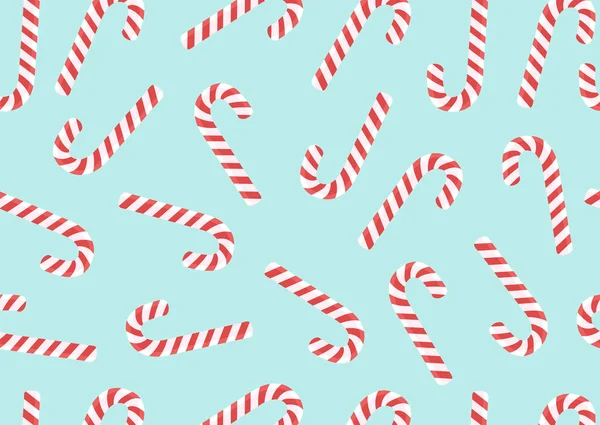 Frohe Weihnachten Süßigkeiten können nahtlos Muster auf einem blauen Hintergrund. Vektor — Stockvektor
