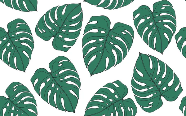 Motif tropical sans couture avec monstère verte. Vecteur — Image vectorielle