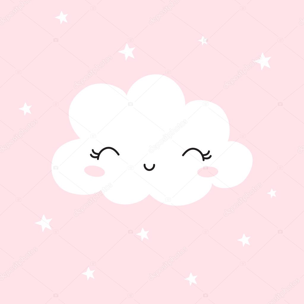 Cute cloud. Background for Kids. Can be use for typography posters, cards, flyers, banners, baby wears. Vector