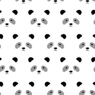 Beyaz arka plan üzerinde panda ile dikişsiz desen. Vektör 