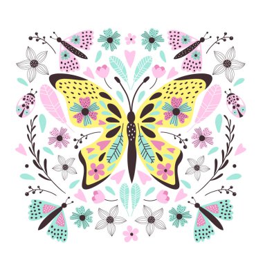 Tasarım için sevimli kelebek. Can de t-shirt, kartlar için kullanılır,