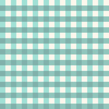 Bir kafesten doku, kusursuz desen. Mavi damalı kumaş. Beyaz ve kırmızı çizgiler. Geometrik arka plan. Vektör