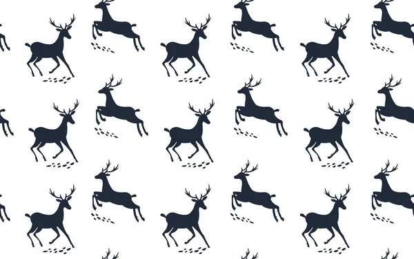 鹿无缝图案 冬天的背景矢量说明 — 图库矢量图片