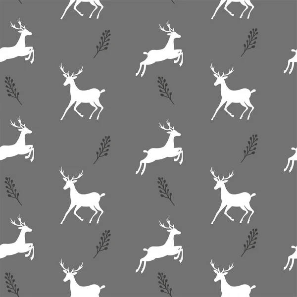 鹿无缝图案 冬天的背景B — 图库矢量图片