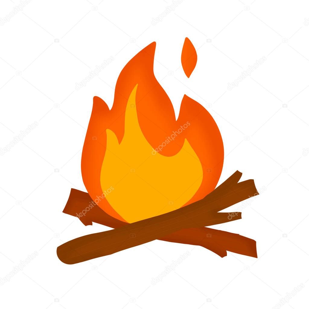 Campfire from the set about travel, emblem, logo, will look great on things or stickers.