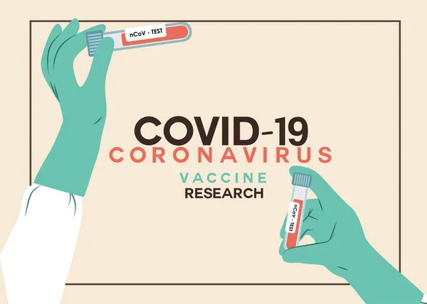 Detenga Banner Coronavirus Con Espacio Blanco Para Creatividad Prueba Rápida — Vector de stock