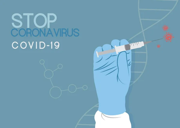 Pandemisk Coronavirus Utbrudd Sprøyte Prøverør – stockvektor