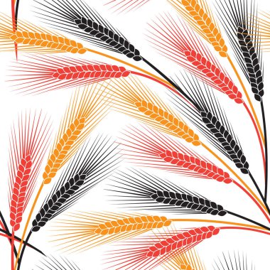 Kusursuz buğday deseni. üç renk: kırmızı, turuncu ve siyah vektör çizimi. EPS 10.