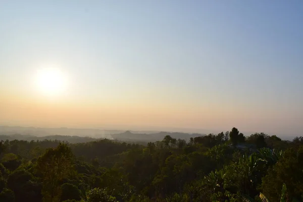 Piękny Krajobraz Górski Widok Zachód Słońca Nilgiri Bandarban — Zdjęcie stockowe