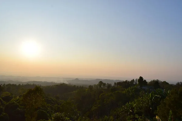 Hermoso Paisaje Montaña Vista Puesta Del Sol Nilgiri Bandarban — Foto de Stock