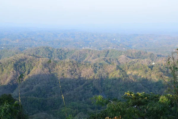 Güzel Dağ Manzarası Sabahın Erken Saatlerinde Bulutlu Gökyüzü Nilgiri Bandarban — Stok fotoğraf