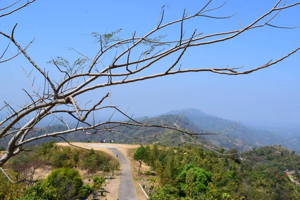 Piękny Krajobraz Górski Widok Poranne Niebo Chmurami Nilgiri Bandarban — Zdjęcie stockowe