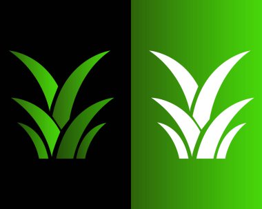 Doğal Yaprak Çimeni Vektör Simgesi Tasarımı